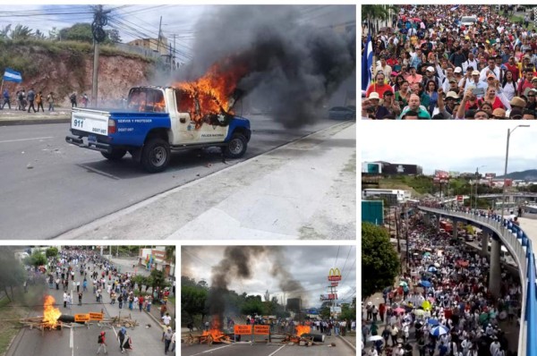 Honduras: Bombas lacrimógenas, piedras y llantas quemadas en las protestas&nbsp;&nbsp;
