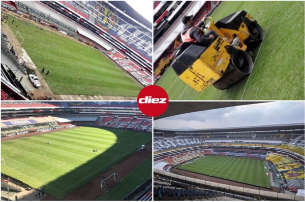 FOTOS: Así luce ahora el nuevo césped del Estadio Azteca que se estrenará hoy