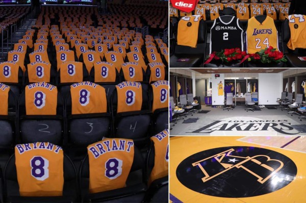 Así fue el homenaje de Los Ángeles Lakers a Kobe Bryant en juego de NBA