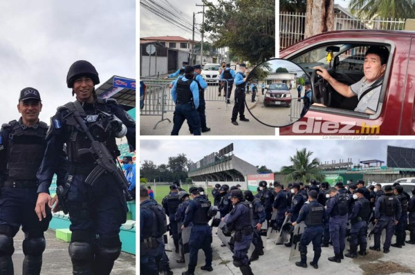 En fotos: Policía Nacional blinda el estadio Yankel Rosenthal horas antes del Marathón-Olimpia