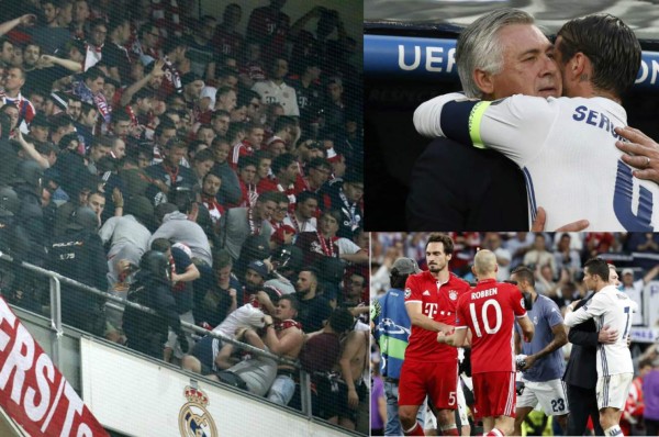 Las imágenes que no se vieron por tv: La bronca de la barra del Bayern en el Bernabéu
