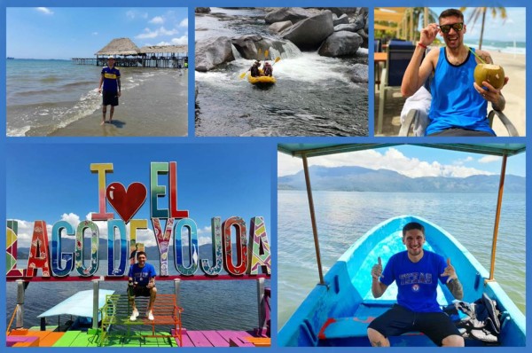 Fotos: Mathías Techera, el defensor uruguayo que se enamoró de Honduras y sus lugares turísticos