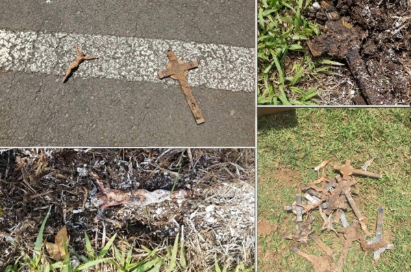 ¡Espeluznante! Encuentran crucifijos enterrados en estadio de El Salvador