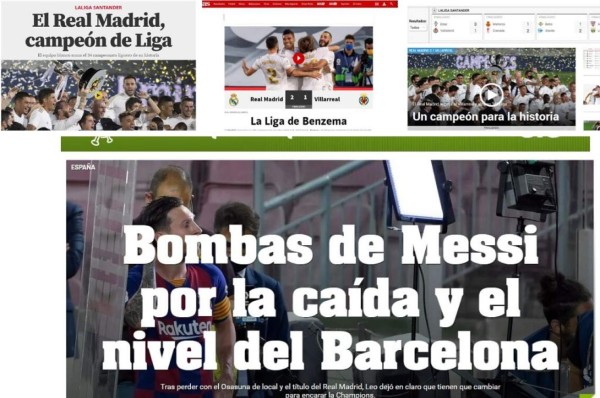 Lo que dice la prensa sobre el nuevo título del Real Madrid; Messi se roba varias portadas