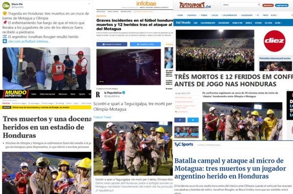 ¡Tragedia en Honduras! Así amanece la prensa mundial por el drama vivido en el Nacional