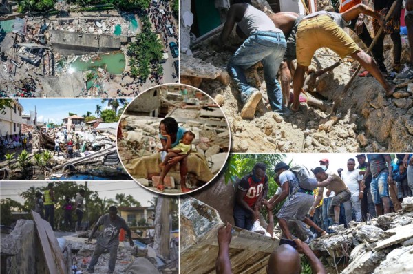 Siguen buscando sobrevivientes: las desgarradoras imágenes del terremoto que sacudió a Haití y aumentan las muertes