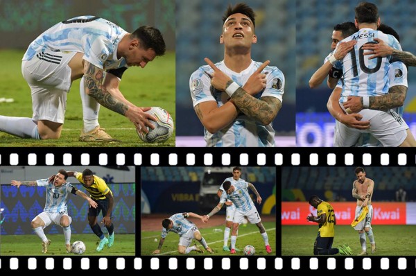 Fotos: ¡Apapachos, patadas y festejos! El show de Messi ante Ecuador que tiene a los argentinos soñando