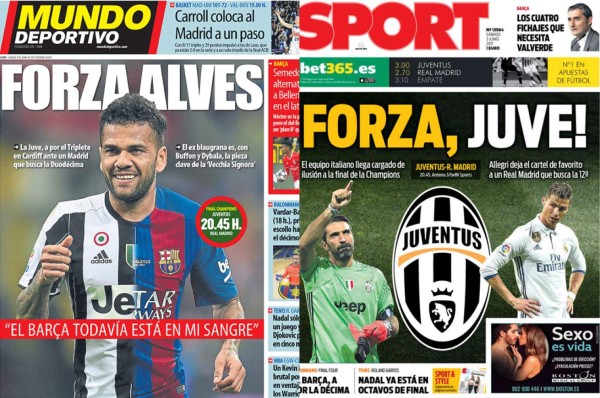 Las polémicas portadas del Sport y Mundo Deportivo previo a la final de Champions