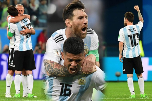 FOTOS: El emotivo festejo de Messi tras clasificar con Argentina a octavos