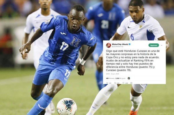 Los comentarios irónicos de MisterChip sobre Honduras y su derrota ante Curazao