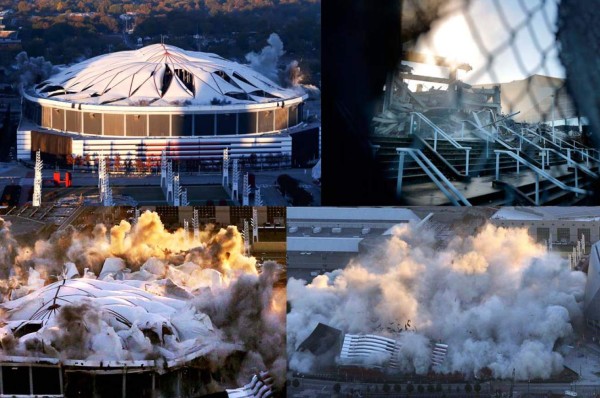 Así fue la implosión del Georgia Dome, el imponente estadio de los Falcons