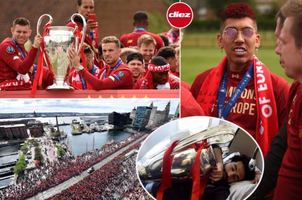Salah dormido, nuevo look de Firmino y la fiesta del Liverpool por su sexta Champions