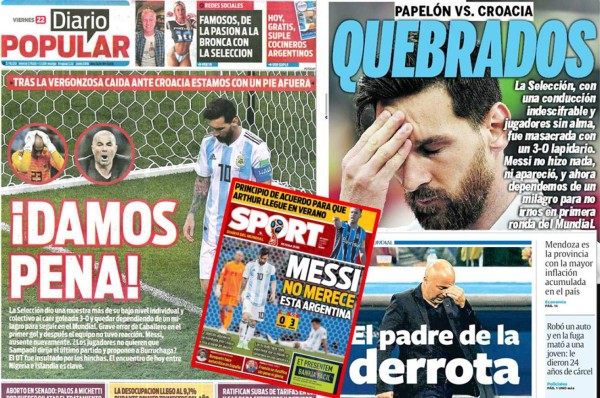 ¡BRUTAL! Las portadas de todo el mundo contra Argentina: 'Damos pena'