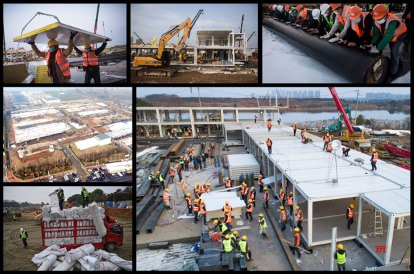 Así marcha la construcción del hospital exprés en Wuhan para frenar el coronavirus