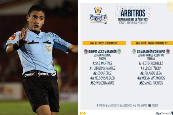 Saíd Martínez y Héctor Rodríguez pitarán las finales entre Marathón y Olimpia en el Torneo Apertura 2021/21