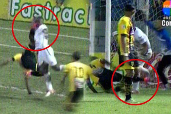 La terrible doble patada de Bryan Róchez a Richard Dixon y Getsel Montes