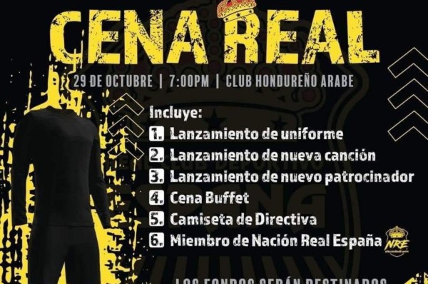 La 'cena real' que Real España prepara para recaudar fondos y remodelar su sede