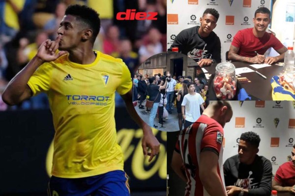 Choco Lozano genera 'éxtasis' en la afición del Cádiz en una sesión de autógrafos