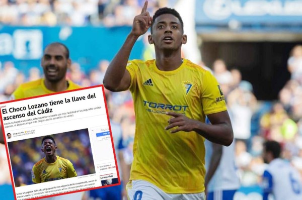 Diario AS de España pone a Choco Lozano como la esperanza del regreso a primera del Cádiz