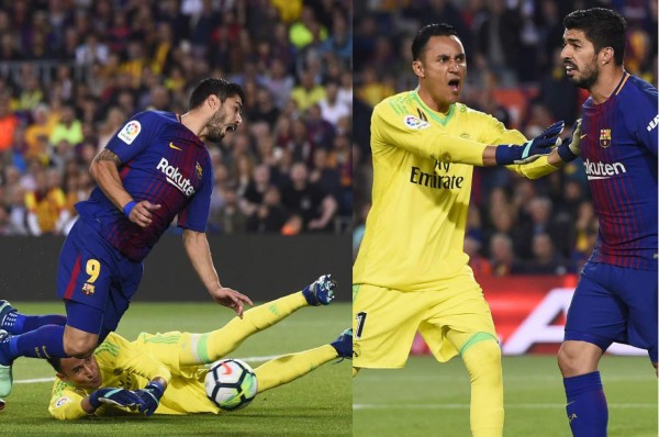 ¿Era penal? La bronca de Keylor Navas con Luis Suárez en el clásico