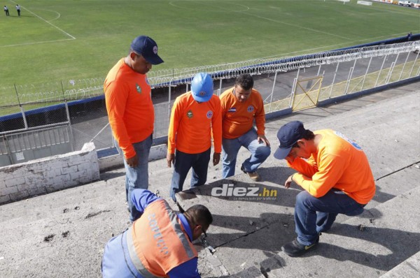 Vetusto, deteriorado y con grietas: Así luce el estadio Nacional de Tegucigalpa