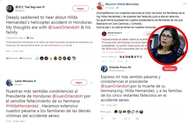 Los personajes que se solidarizan con JOH por la muerte de Hilda Hernández