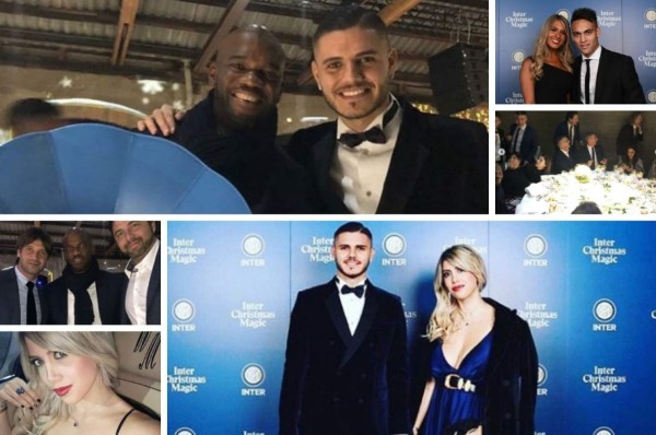 ¡De lujo! David Suazo junto a Icardi en la fiesta de Navidad del Inter de Milán