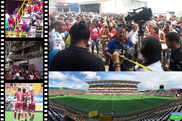 FOTOS: Así evacuaron los miles de aficionados del Saprissa tras la amenaza de bomba