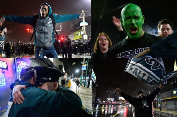 Así festejaron los aficionados de los Eagles, flamantes campeones del Super Bowl LII