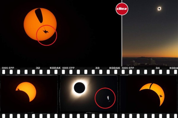 Las impactantes fotos de un atleta volando en pleno eclipse solar