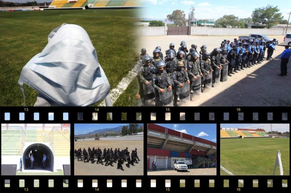 Pese al coronavirus, 120 policías llegan al Carlos Miranda sin protección; silencio total en el Motagua-Olimpia