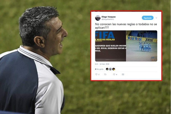 Diego Vázquez critica a arbitraje por no aplicar nueva regla de FIFA