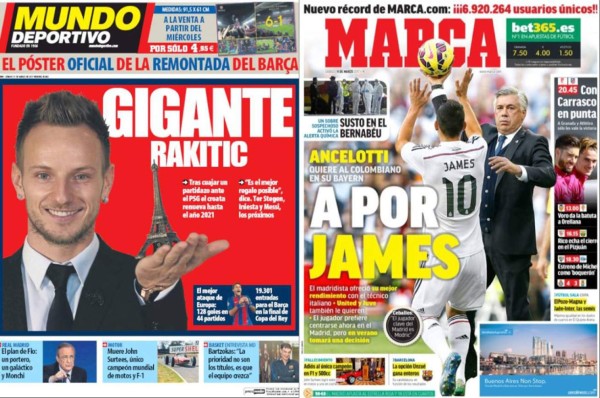 James y Barcelona se destacan en las portadas de los diarios internacionales