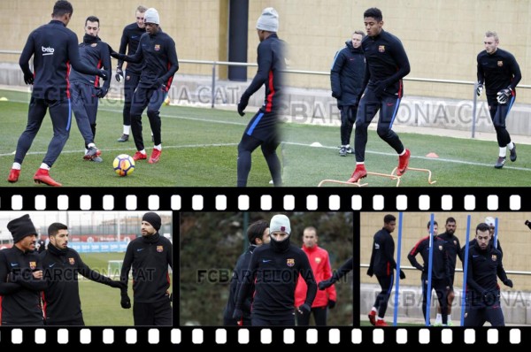 Choco Lozano entrena con el primer equipo del Barcelona en la semana del clásico