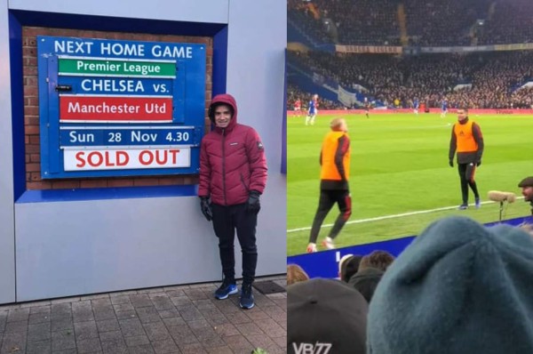 Michaell Chirinos, aficionado de lujo en el clásico Chelsea vs. Manchester United que terminó empatado