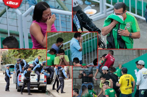 NO SE VIO: Aficionados terminan gaseados por la policía en el clásico sampedrano