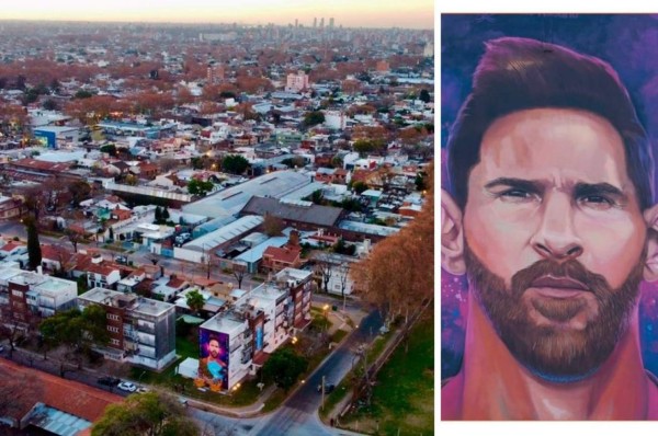 ¡Inmortalizado! El impresionante mural que le hicieron a Messi frente a su escuela en Rosario