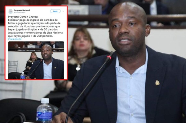 La moción del exfutbolista Osman Chávez en el Congreso Nacional