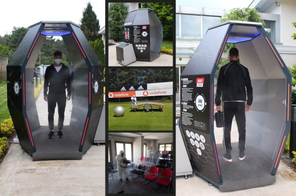 Besiktas busca frenar el contagio del coronavirus con moderna cabina de desinfección