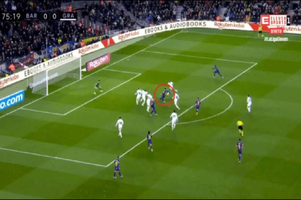 Brutal jugada y asistencia de taco de Vidal: Messi anota golazo ante Granada