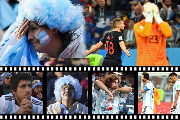 FOTOS: Llanto y desolación de los argentinos tras la derrota contra Croacia