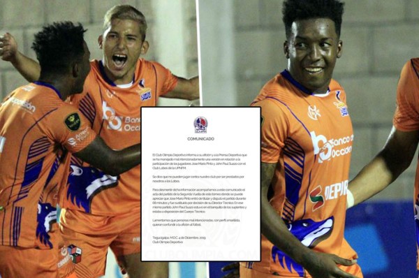 Olimpia emite comunicado sobre polémica de José Mario Pinto y John Paul Suazo