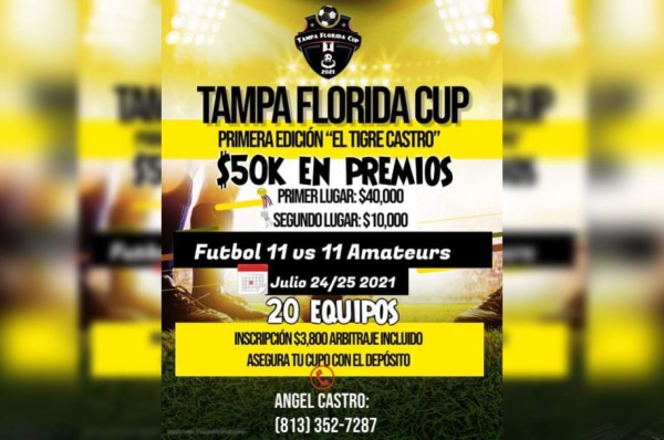 ¡Premio de 50 mil dólares! 20 equipos estarán en la primera edición de la Tampa Florida Cup