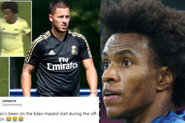 ¿Qué le pasó? William indigna a la afición del Arsenal por su sobrepeso, se burlan de él y lo comparan con Hazard