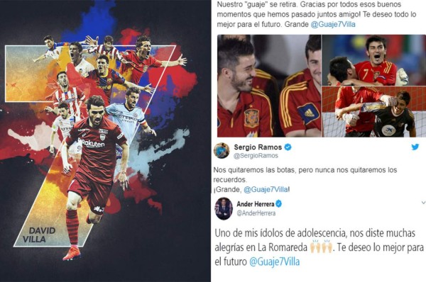 Los mensajes para David Villa tras anunciar su retiro del fútbol: 'Fue un honor Guaje'&nbsp;&nbsp;