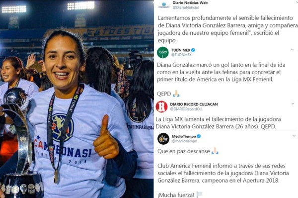 Conmoción en México por la muerte de Diana González, futbolista del América femenil