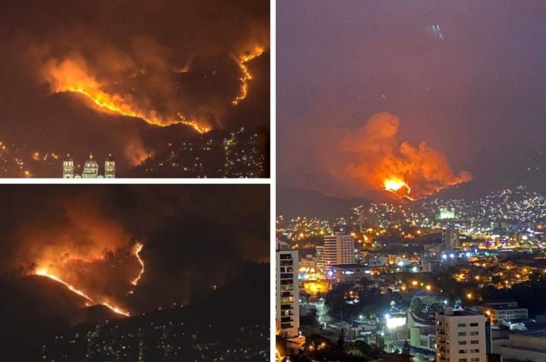 Las imágenes del voraz incendio en el sector de La Montañita en Tegucigalpa