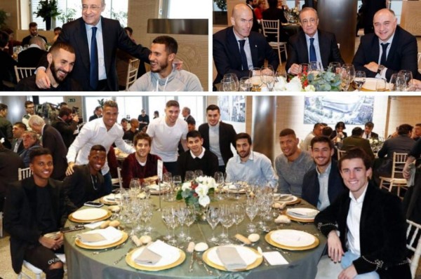 Así fue la cena de Navidad del Real Madrid: El look de Ramos y Florentino Pérez, el más cariñoso