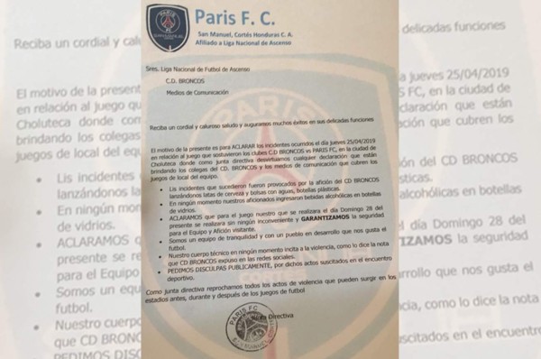 París le garantiza seguridad al Broncos en el partido de ida de liguilla de la Liga de Ascenso