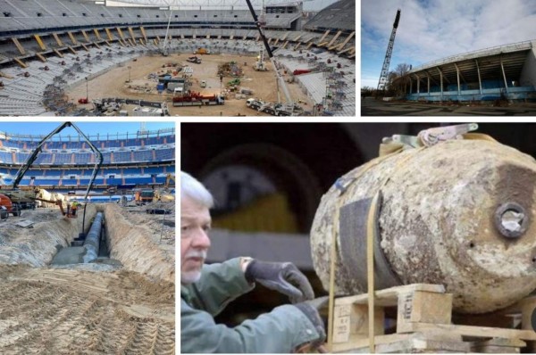 Bombas sin detonar y restos óseos de humano: Hallazgos insólitos en los estadios del mundo